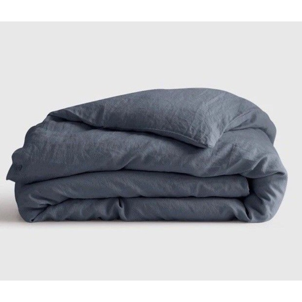 Quince European Linen Duvet Cover, King/Cal King, Charcoal